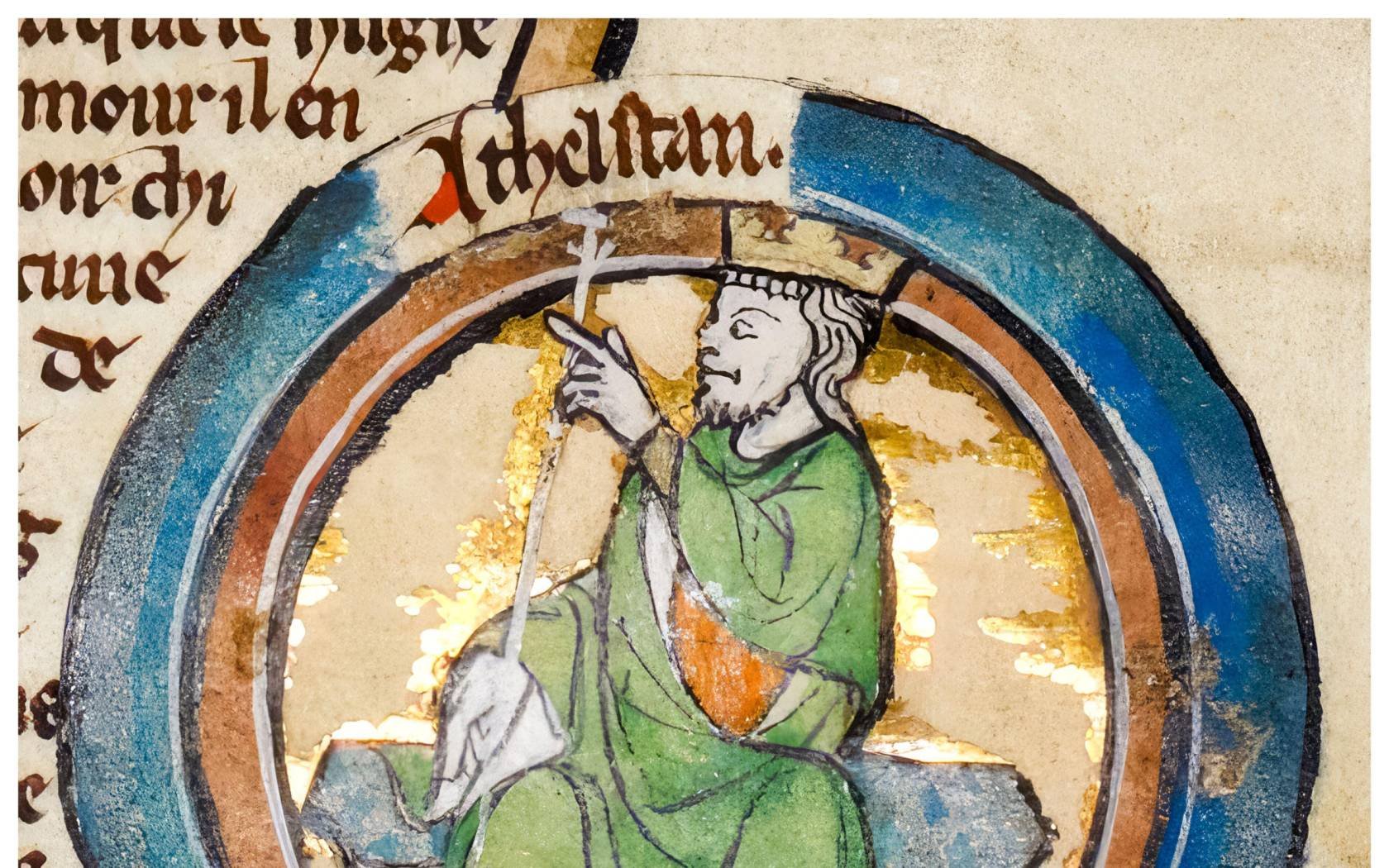 Illuminated manuscript of Aethelstan.