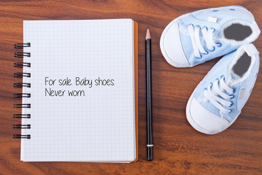 For sale: Baby shoes. Never worn.