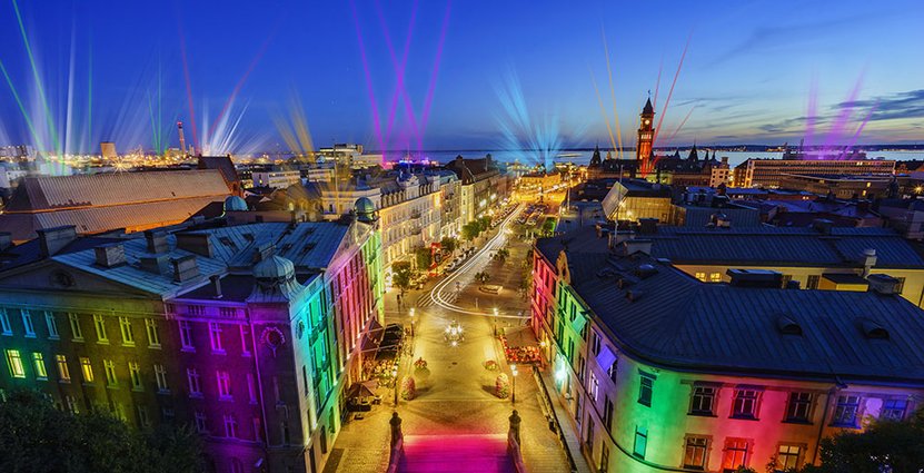 Så här tänker sig arrangörerna att Helsingborg ska se ut nattetid i februari.<br />
 