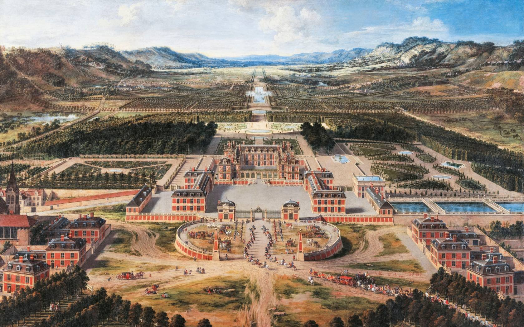Pierre Patel's aerial view of Versailles and its gardens.