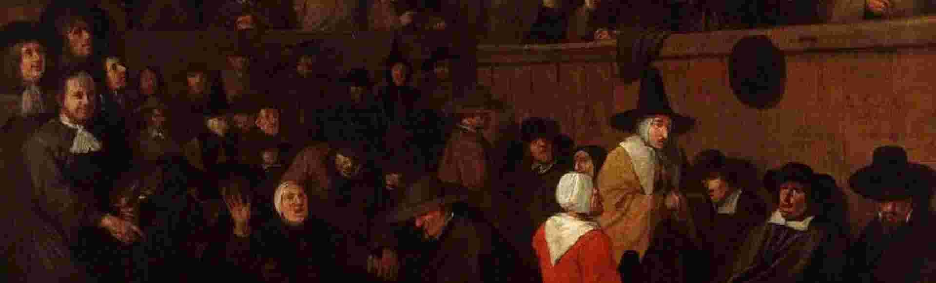 A Quaker meeting, late 17th century, by Egbert van Heemskerck.