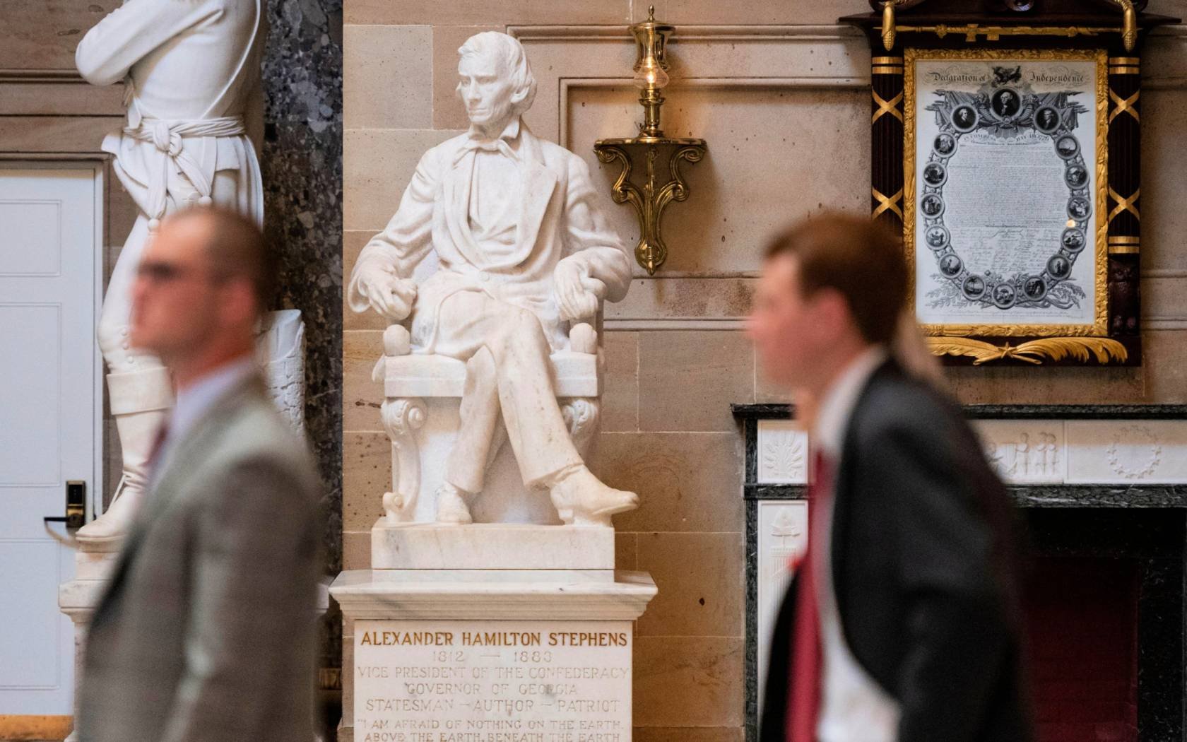A statue of Alexander Stephens in the US Congress.