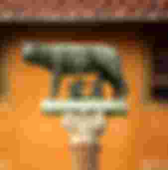 Statue showing the mythological origins of Roman society.