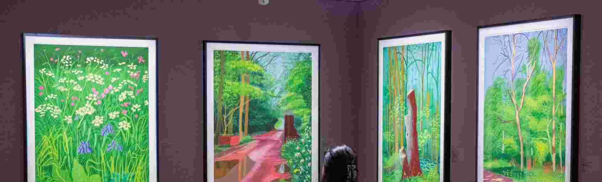 The Arrival of Spring in Woldgate, East Yorkshire in 2011 by David Hockney during a press preview for Sotheby. Credit: ZUMA Press, Inc.