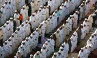 Muslims offering namaaz in Mumbra, Mumbai.