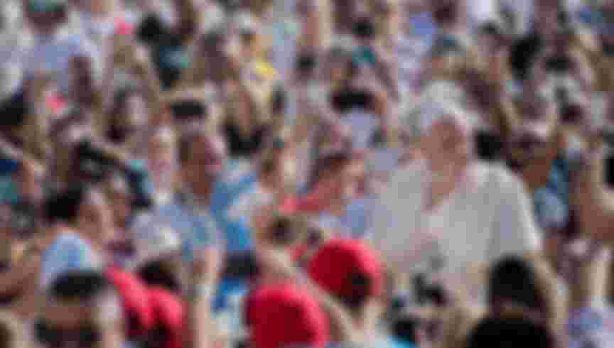 Pope Francis with his weekly audience in St. Peter's Square, Vatican City, in 2018. Credit: Massimo Wallichia / Getty Images.