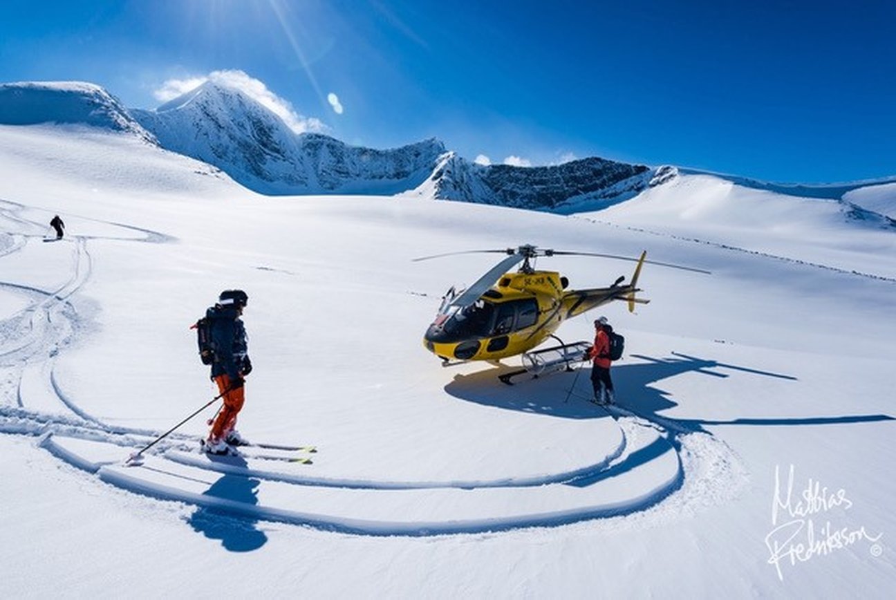 Heli ski in Abisko with Heliski guides Sweden
