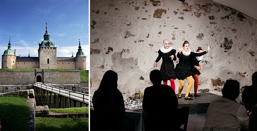 Kalmar slott håller i höst de teatermiddagar som sköts upp förra året.   Foto: Christian Alsing och Adam Humlesol
