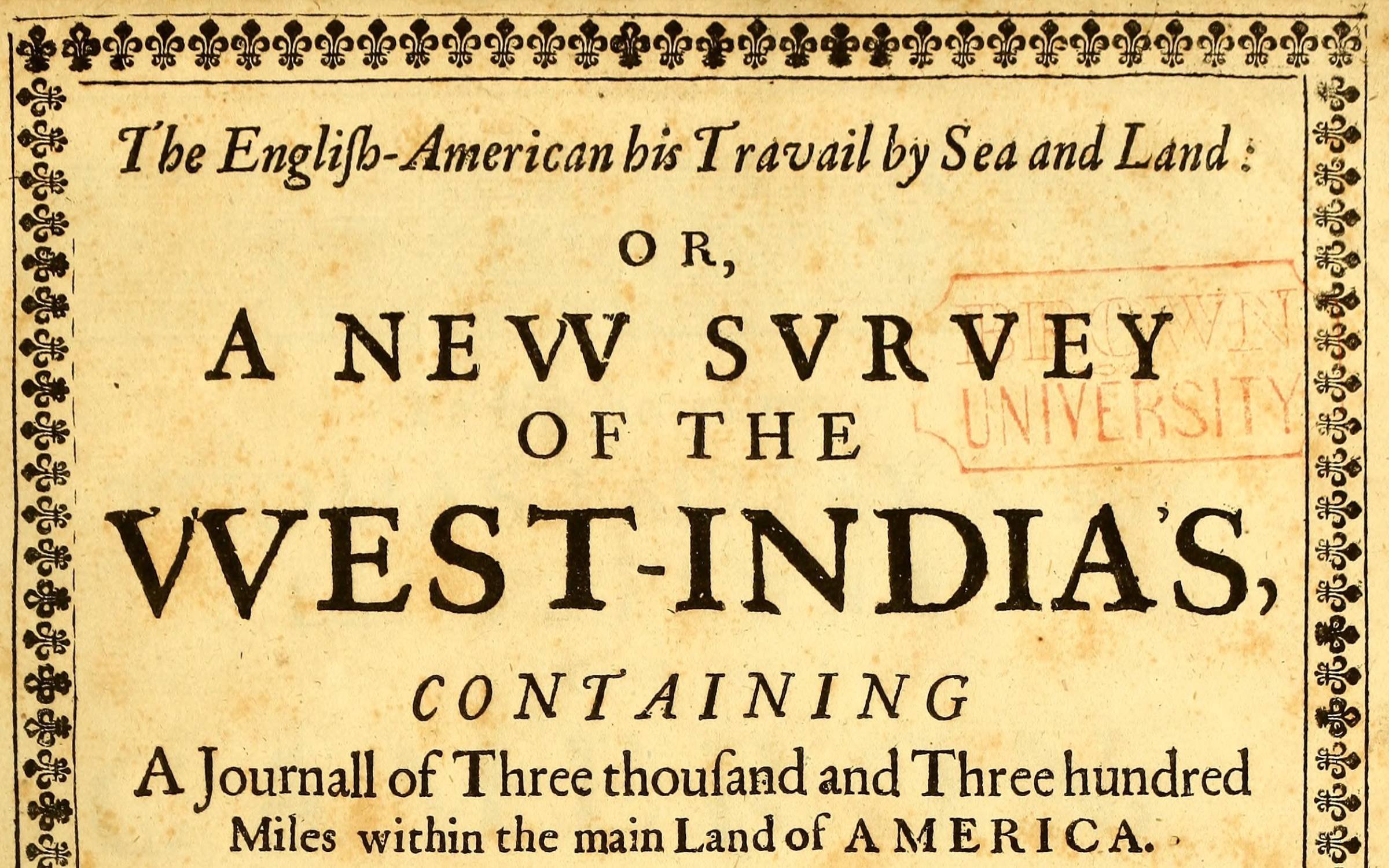 Title Page from Thomas Gage's The English-American his travail by sea and land