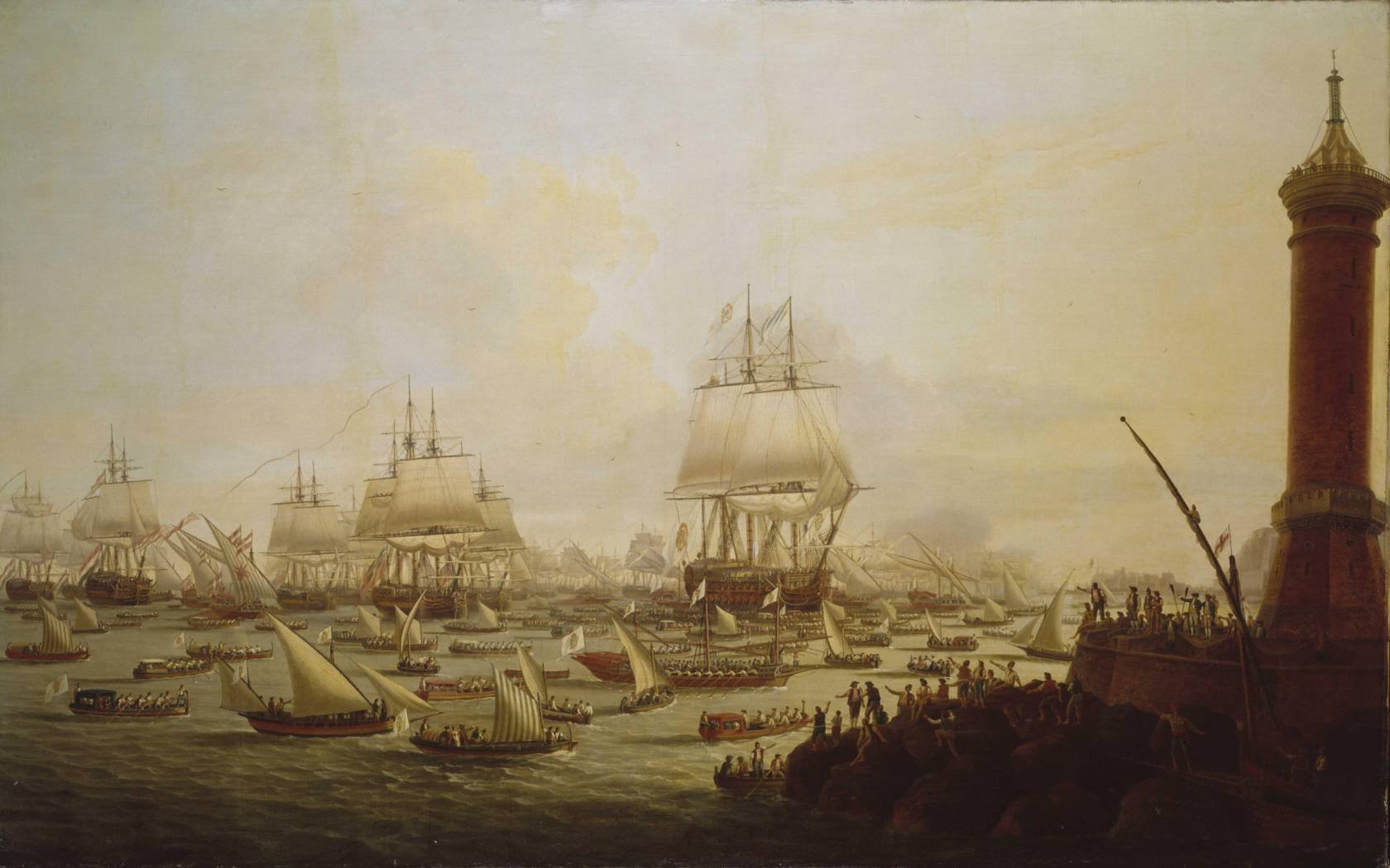 A painting displaying the splendour of the Neapolitan fleet.