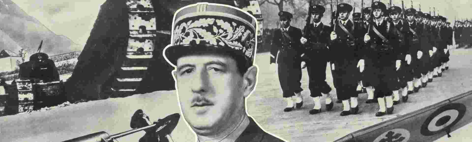 A Second World War political poster featuring Charles de Gaulle.