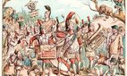 A comic book sketch of the Romans in Britain.