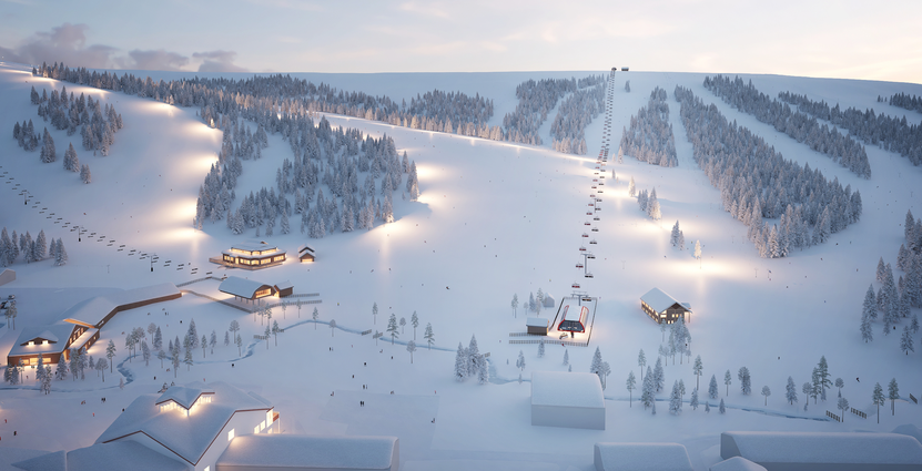 Skistar rustar upp Hundfjället lagom till att den nya flygplatsen ska öppna i Sälen. Foto: Skistar