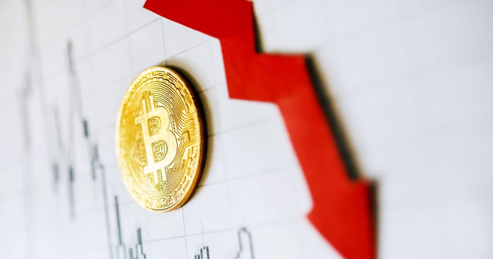 Just nu: Priset på bitcoin faller fem procent på kort tid.