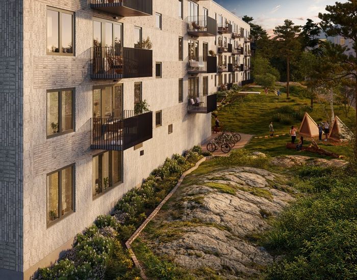 Visionsbild på Hebas nyproduktion Skridskon i Västertorp