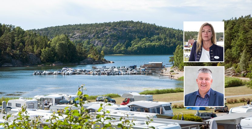 Lena Kempe, vd för Daftö Resort, och Peter Jansson, tf vd för SCR Svensk Camping.  Foto: Pressbilder