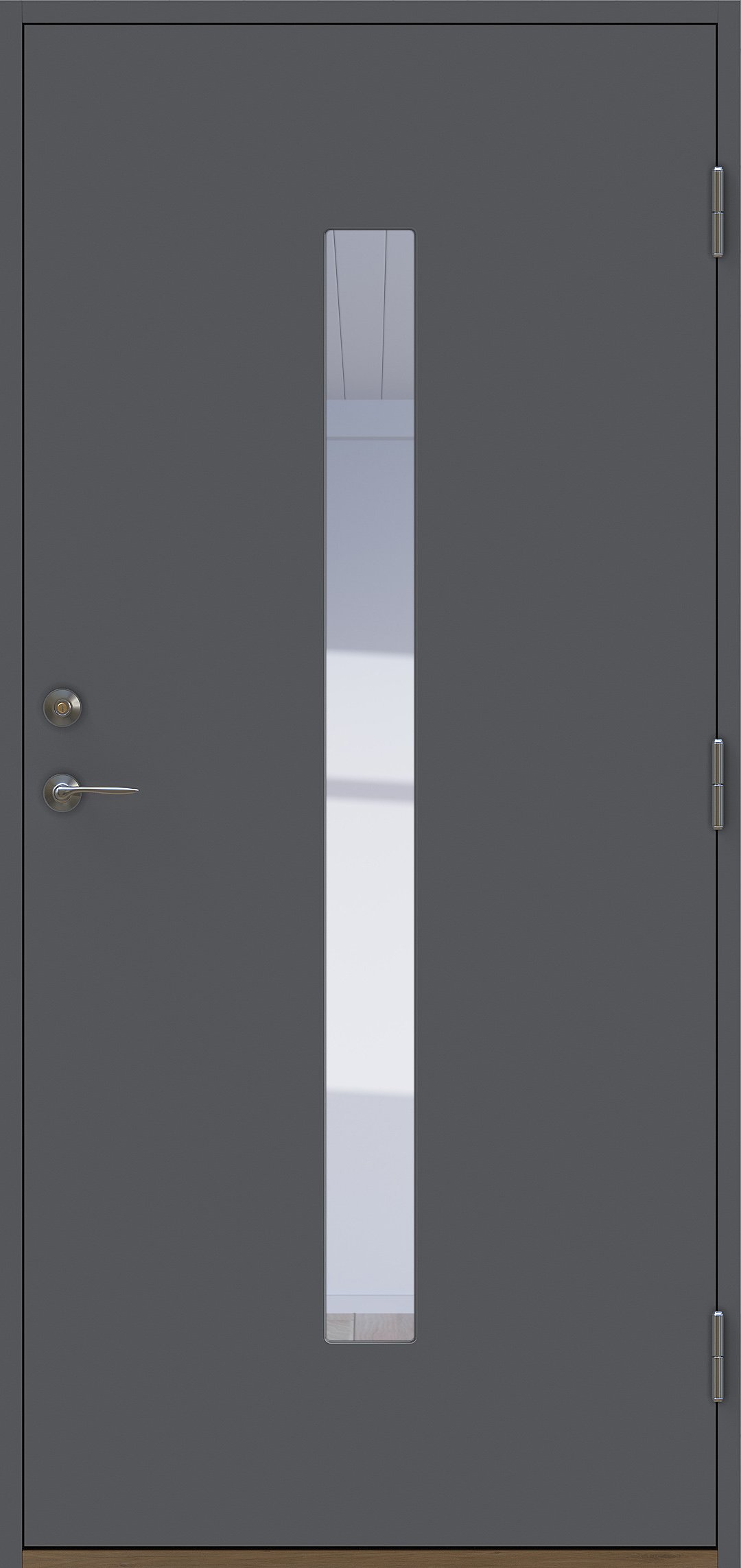 Stripe Slät centrerad Mörkgrå