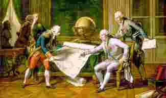 Louis XVI giving expedition instructions to La Perouse.