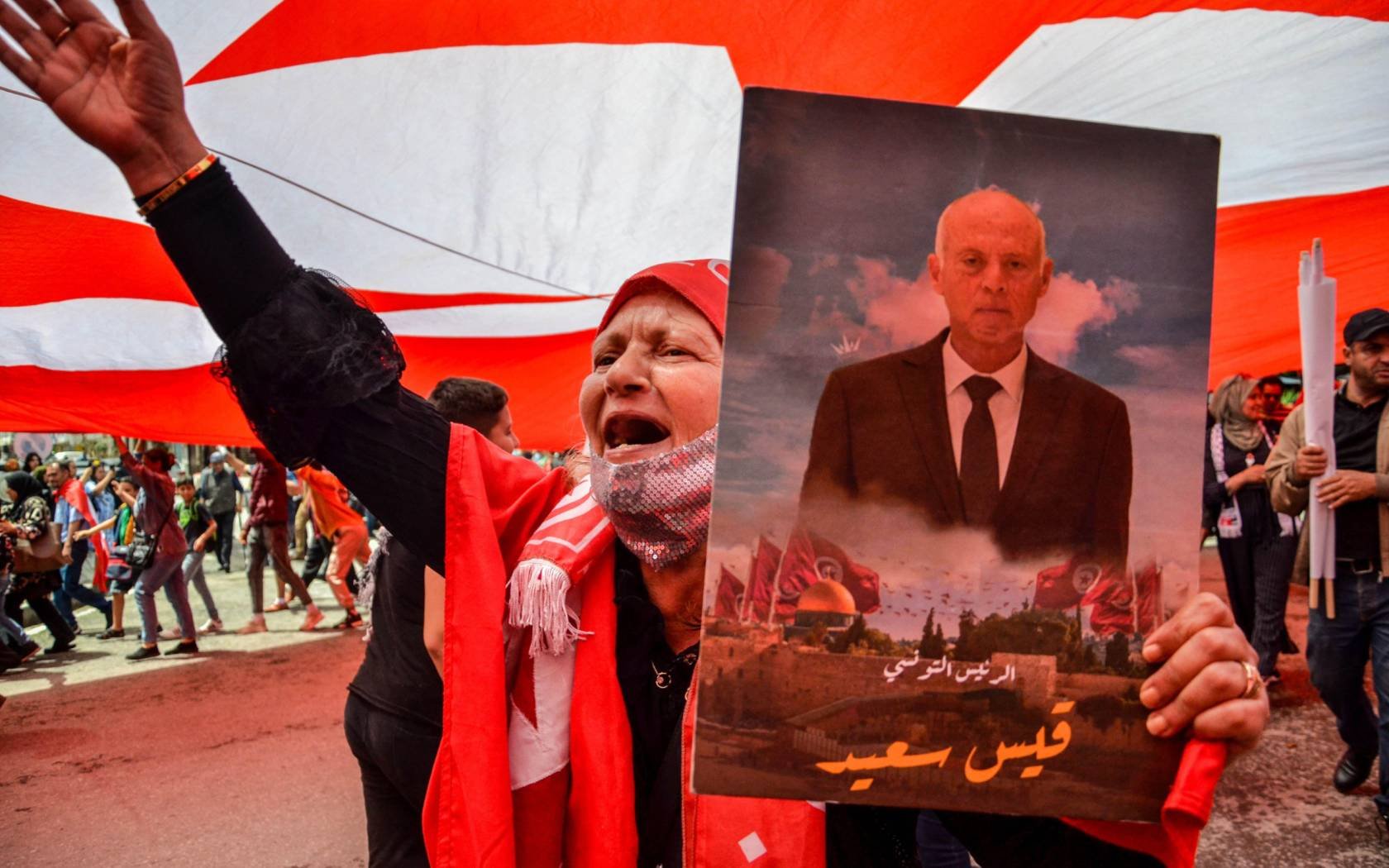 A large rally takes place in Tunis in support of President Kais Saied amid widespread international criticism of Tunisia's latest wave of arrests of lawyers and journalists.