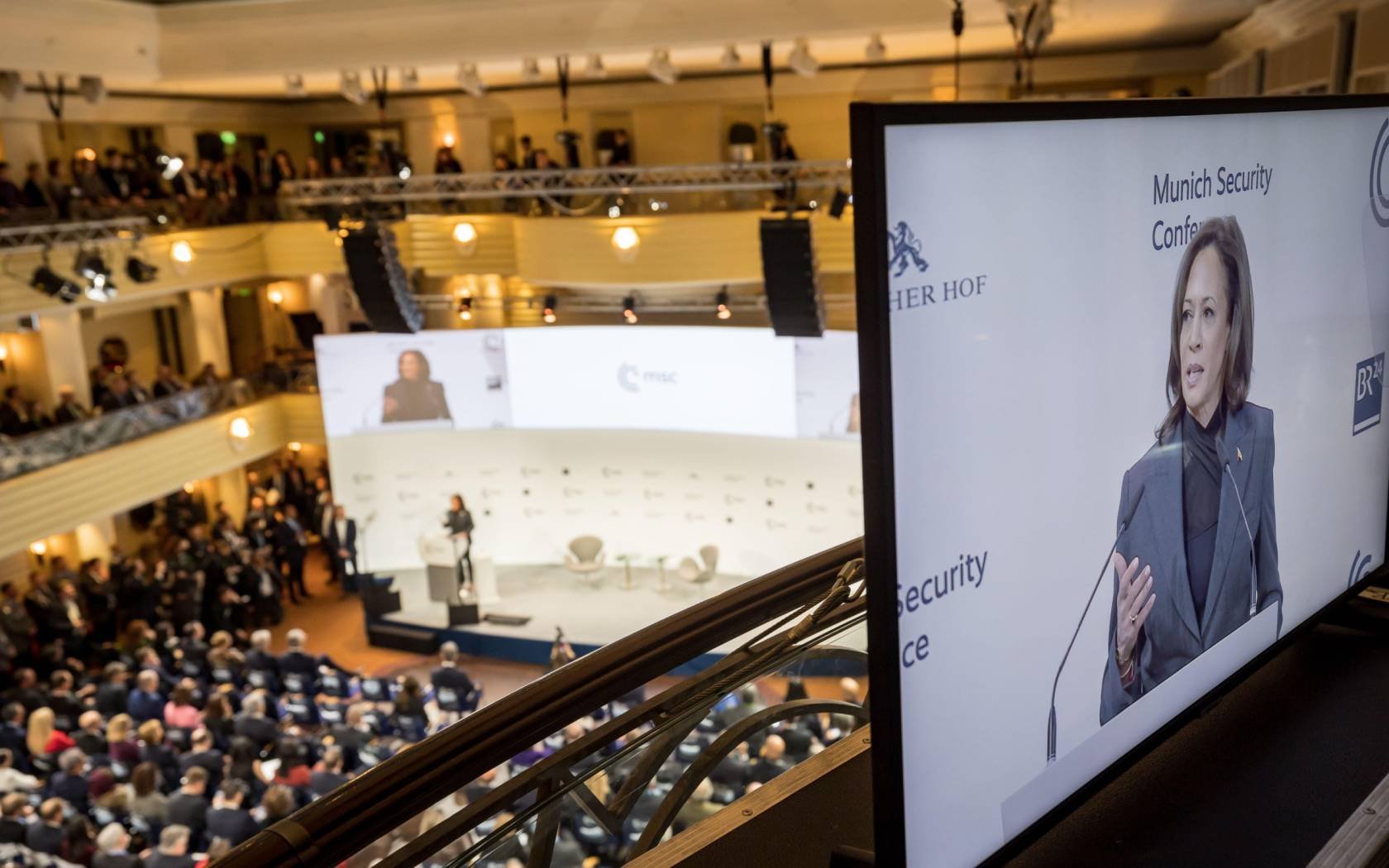 Kamala Harris addresses the Munich Security Conference.