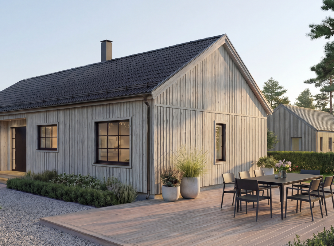 Enplanshus Villa Svedje 110 kvm SKIDSTAHUS