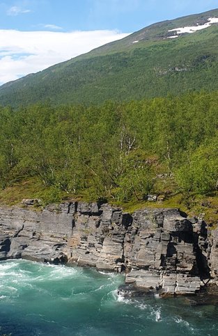 Nuolja in summer with Abiskojokka river