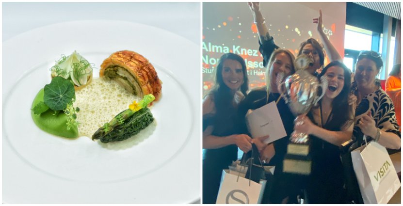Alma Knez och Nora Pålsson från Sturegymnasiet stod som vinnare i grenen Kök. 