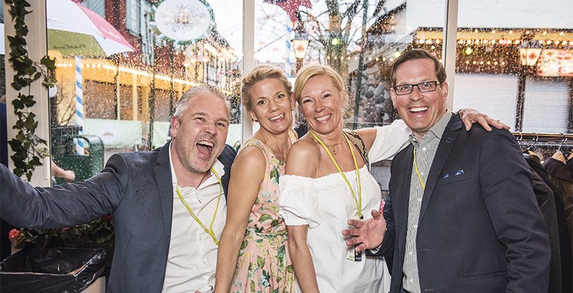 Kvartett från Visita Mellerstas styrelse: Mattias Olsson, Menette von Schulman, Tiina Mykkänen och Ola Lindgren Nilsson. 