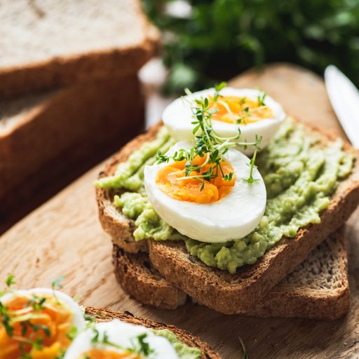 Healhy Breakfast Toast With Avocado, Egg
