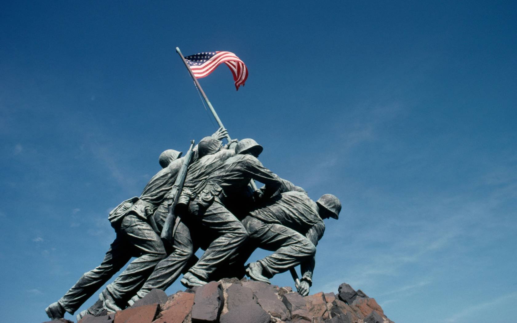 The Marine Corps War Memorial, also known as Iwo Jima Memorial.
