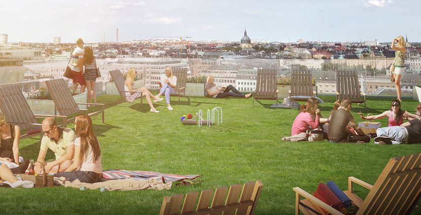 Nu kan den som är nyfiken få en försmak av det andra taket i Urban Escape-kvarteret. 