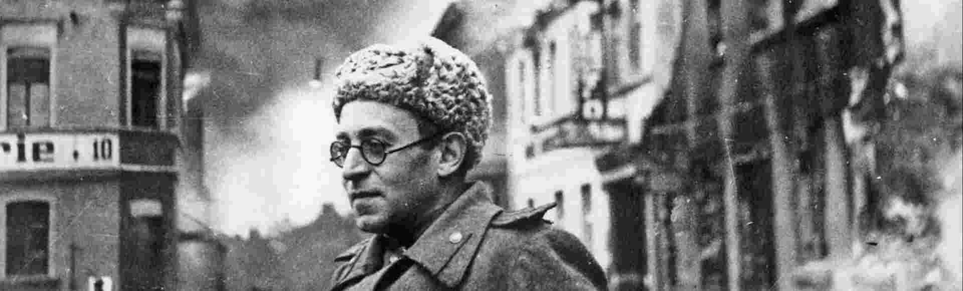 VASILY GROSSMAN (1905-1964) Soviet writer and journalist with the Red Army in Schwerin, north Germany, in Juloy 1945.
