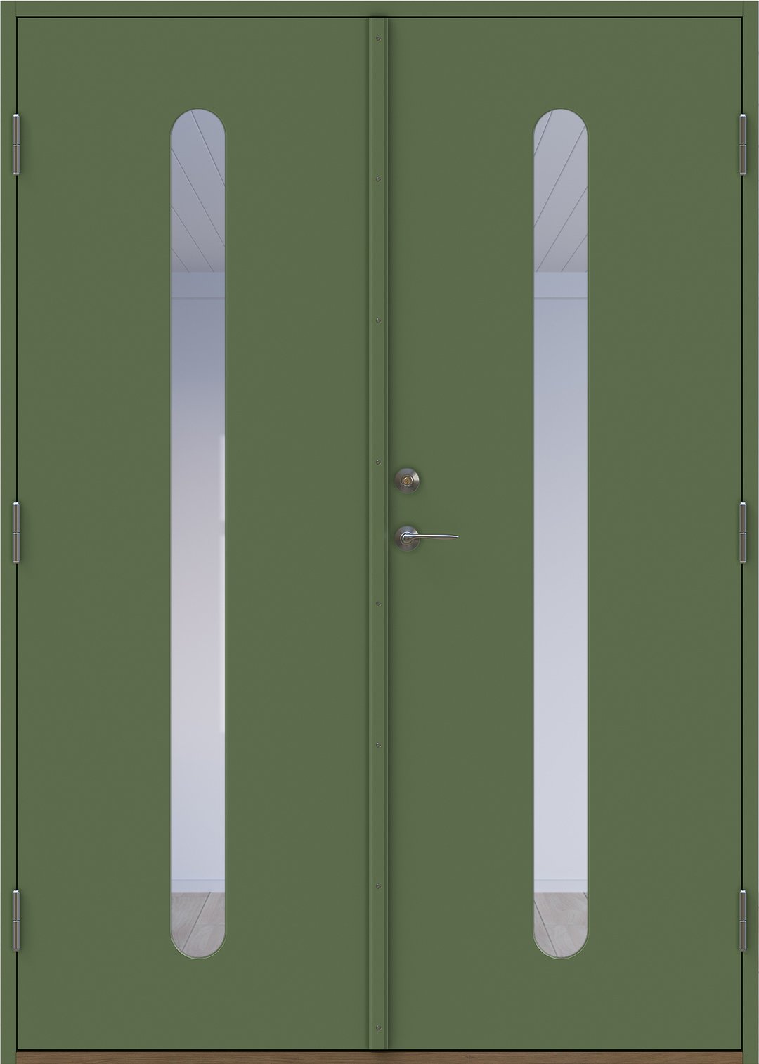 Insikt pardörr Grön