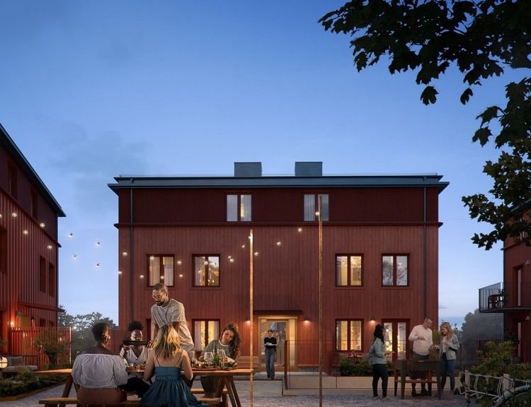 Gård på Hebas radhus i Smedjan i Källberga