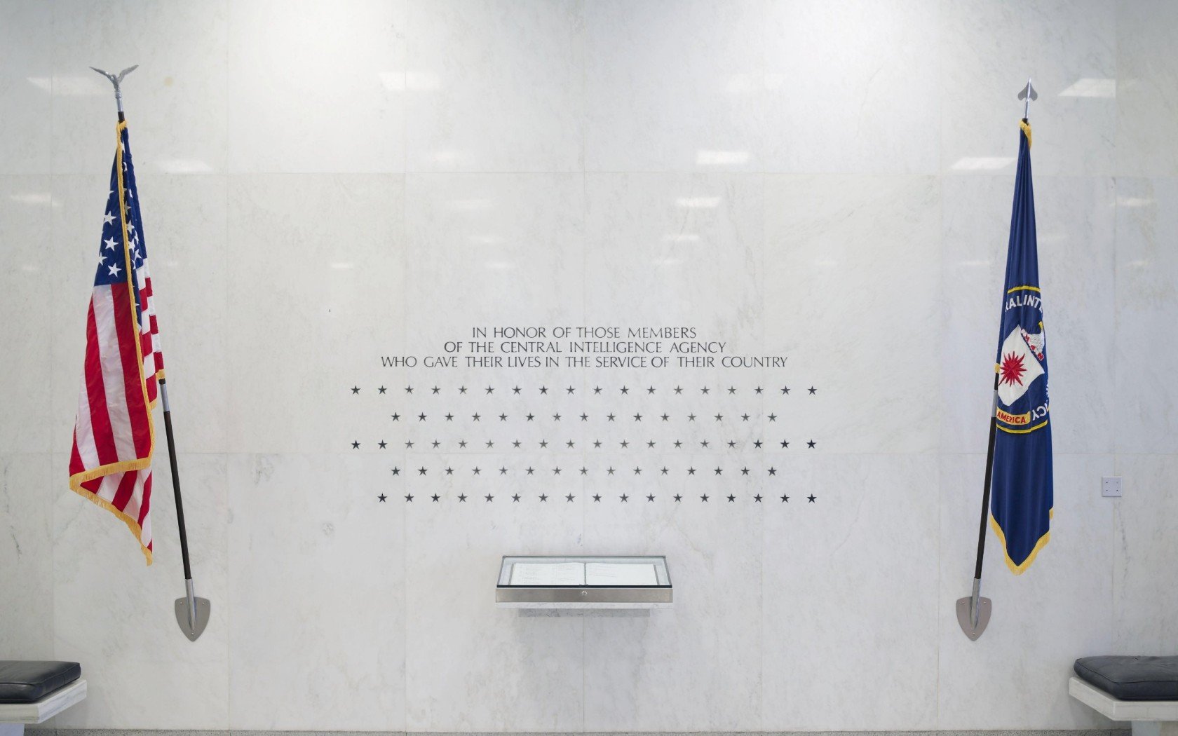The Memorial Wall in the Central Intelligence Agency Headquarters, Langley, Virginia.