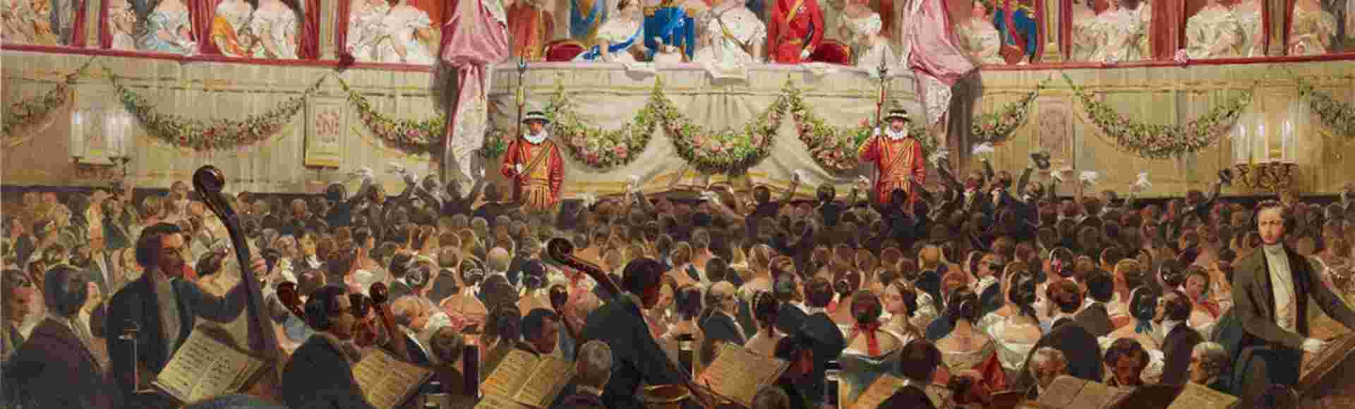 The Queen visits Covent Garden in 1855.