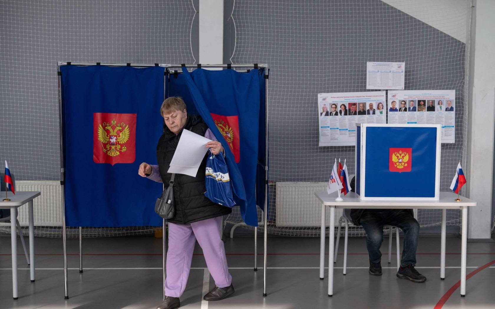 Voting in St Petersburg, Russia.