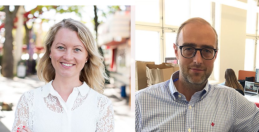 Caroline Lidholm från Gröna Lund och Fredrik Moser<br />
 från KFC/Burger King är på plats under Järvaveckan. Foto: Gröna Lund, Nordic Service Partners