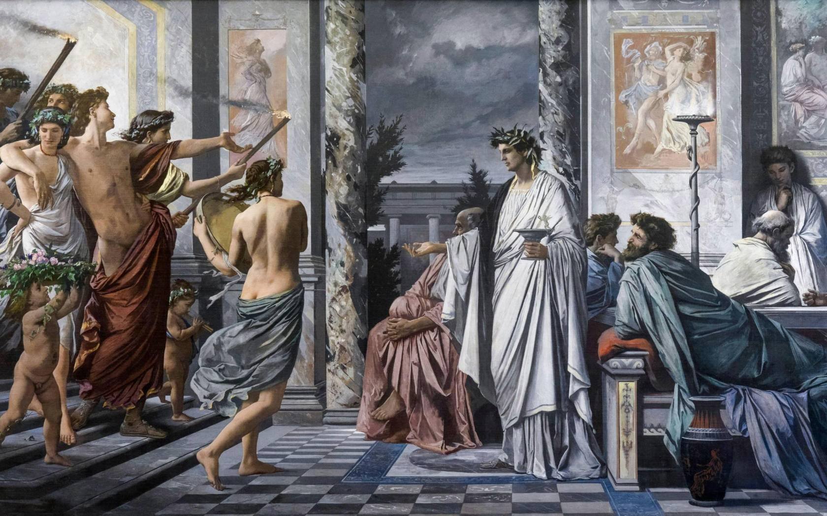 Anselm Feuerbach, Plato's Symposium, painting in oil on canvas, 1869.