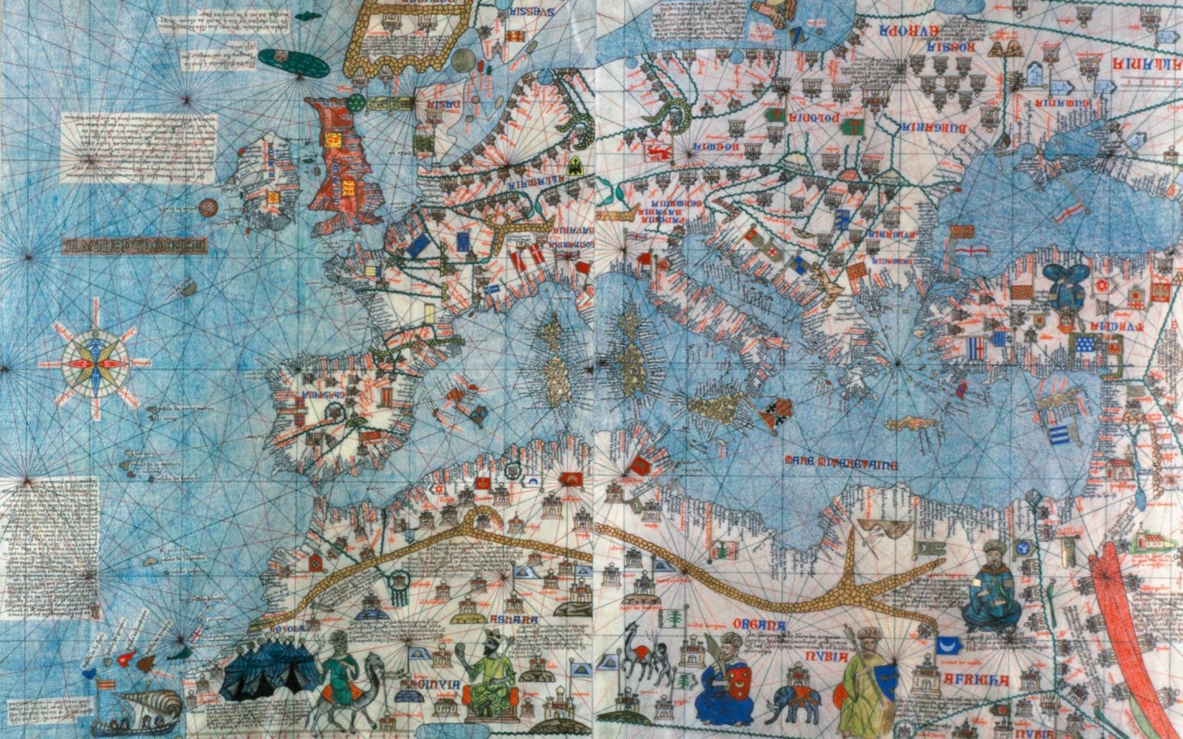 A map of Europe from the Catalan Atlas, 1375