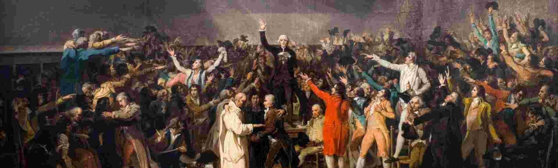 Jacques Louis David's painting, 'The Tennis Court Oath'.