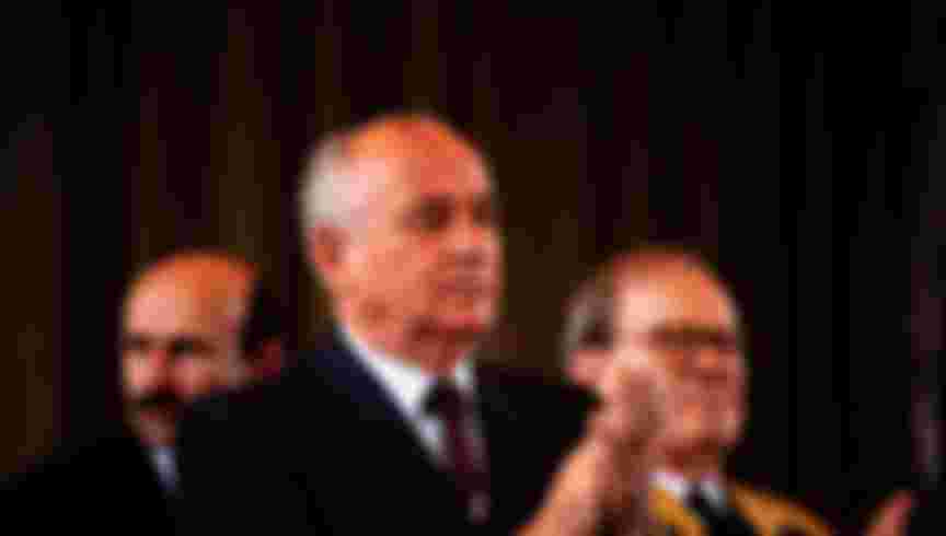 Soviet President Mikhail Gorbachev, 1992. Credit: Ken Hawkins / Alamy Stock Photo.