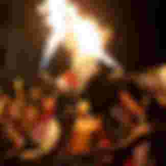 Crowds cheer joyfully in central Cairo, Egypt.