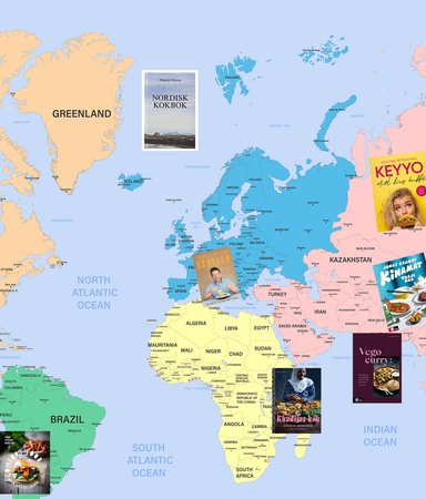 Jorden runt på 23 kokböcker