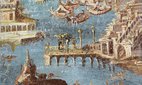 Roman fresco depicting a panorama of a port.