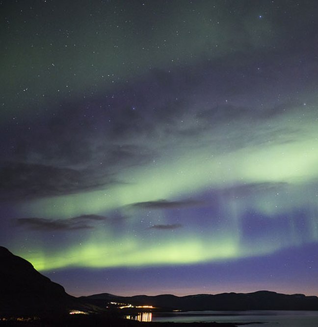 norrsken på hösten över abisko