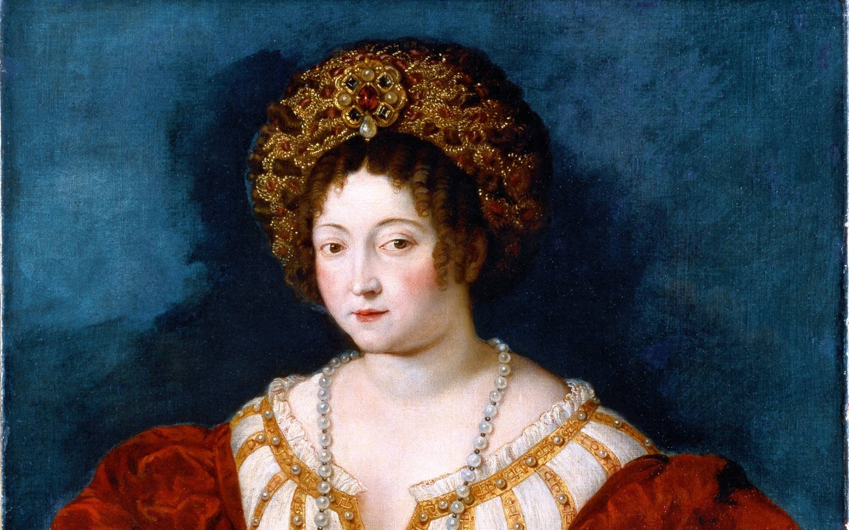 A portrait of Isabella d'Este by Pietro Paolo Rubens.