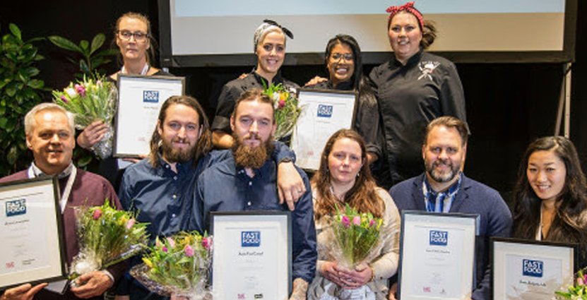 Alla vinnarna. I 7 kategorier prisades kafé- och fastfoodentreprenörer. 