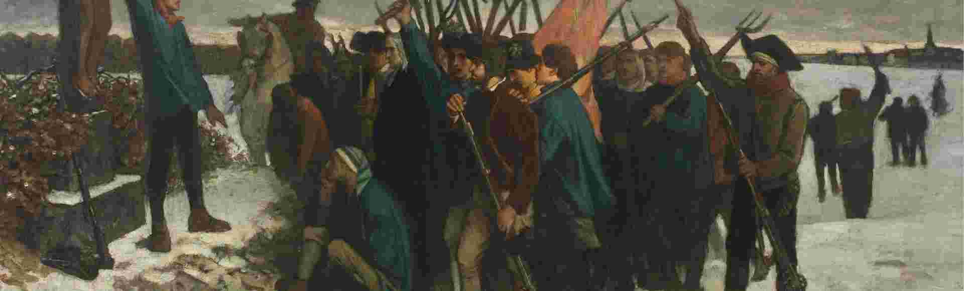 A painting illustrating a scene from the war in the Vendée.