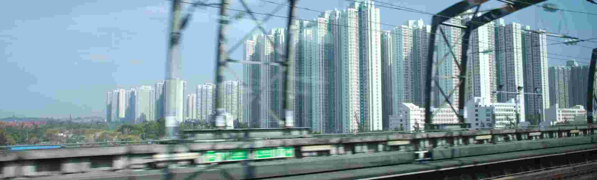 High-rise buildings in Hong Kong.